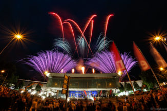 Imposantes Feuerwerk zum Abschied der Rhein-Main-Hallen