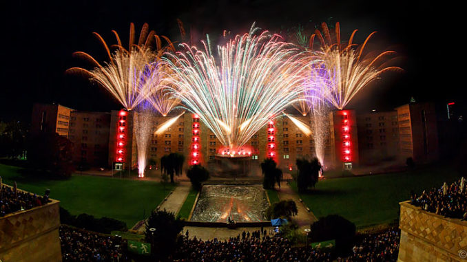 Feuerwerk zum 100-jährigen Jubiläum der Goethe-Universität Frankfurt