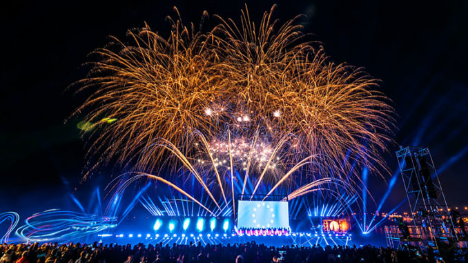 Feuerwerk beim Tag der Deutschen Einheit 2017 Mainz