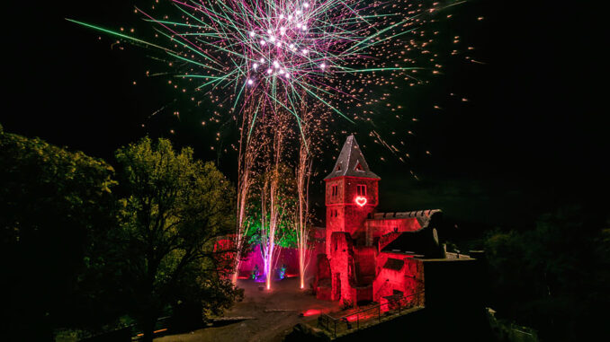 Hochzeitsfeuerwerk Burg Frankenstein