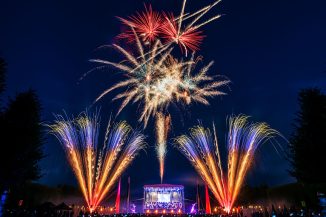 Schloss in Flammen Feuerwerk