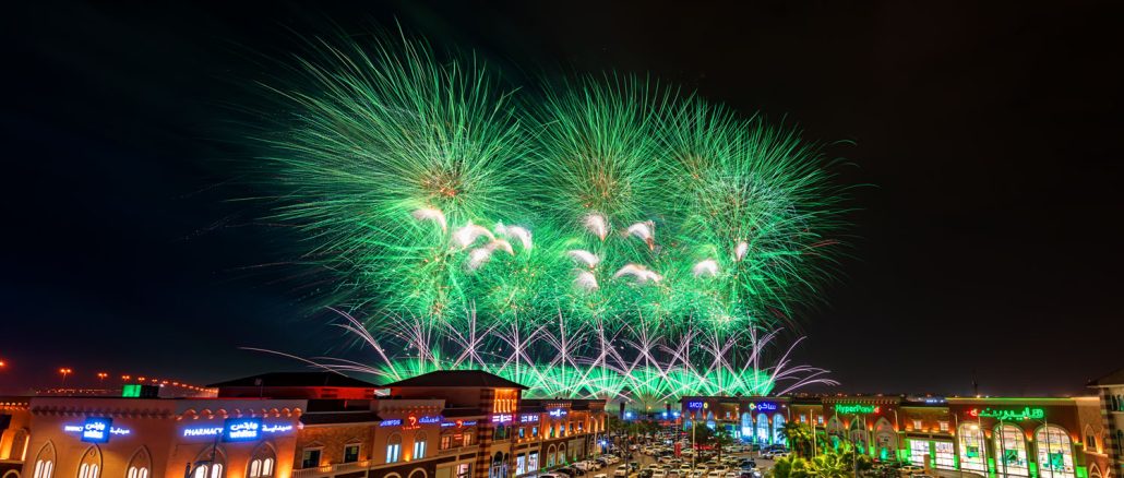 Feuerwerk in Riad zum Nationalfeiertag