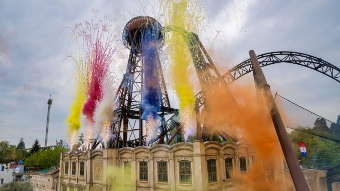 2024-04-24 Eroeffnung Achterbahn VOLTRON Europa-Park Tagesfeuerwerk