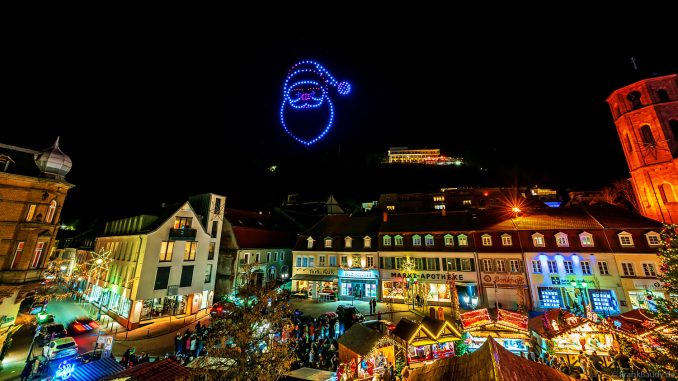 Drohnenshow eröffnet den 50. Homburger Nikolausmarkt