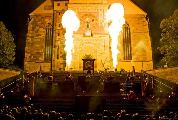 Feuer- und japanische Trommelshow bei der Kunstnacht 2007 in Schwäbisch Hall