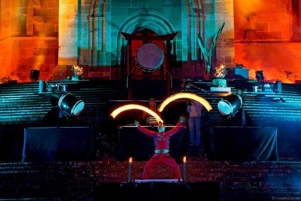Feuer- und japanische Trommelshow bei der Kunstnacht 2007 in Schwäbisch Hall