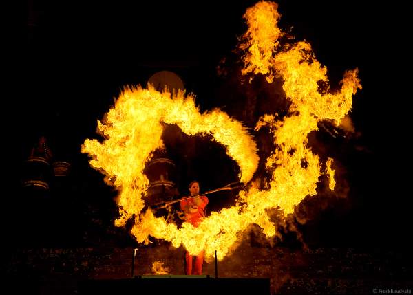 Feuer- und japanische Trommelshow bei der Kunstnacht 2007 in Schwäbisch Hall