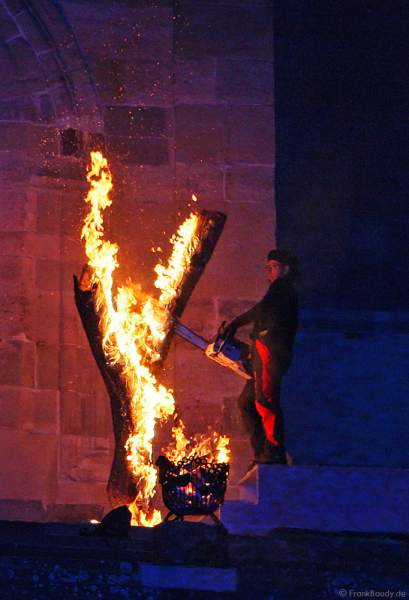 Feuer- und japanische Trommelshow bei der Kunstnacht 2007 in Schwäbisch Hall