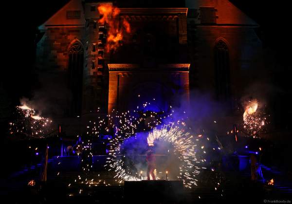 Feuer- und japanische Trommelshow bei der Kunstnacht 2007 in Schwäbisch Hall