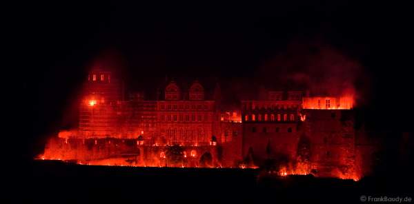 Feuerwerk bei Schlossbeleuchtung Heidelberg 2008