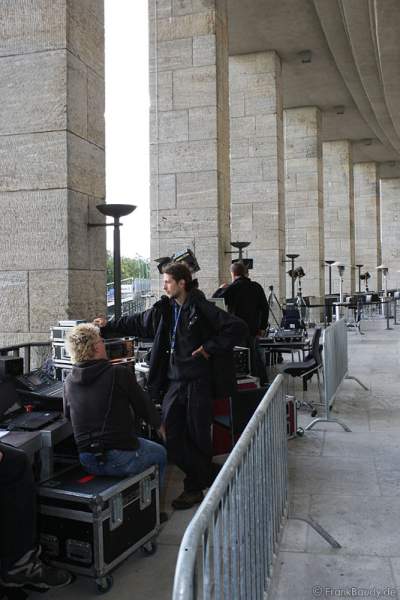 Der Aufbau beim Feuerwerk-World-Championat Pyronale 2009 - Maifeld am Olympiastadion Berlin