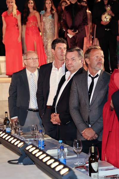 Waldemar Hartmann in der VIP-Jury bei der Miss WM 2014 Wahl im Europa-Park Rust