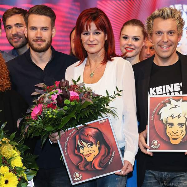 Revolverheld, Andrea Berg und Sascha Grammel bei Verstehen Sie Spaß? 2014 in Offenburg