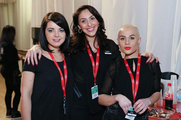 Francek Friseure Makeup Artist mit Ana Rosescu(kiva), Backstage beim Miss Germany 2015 Finale