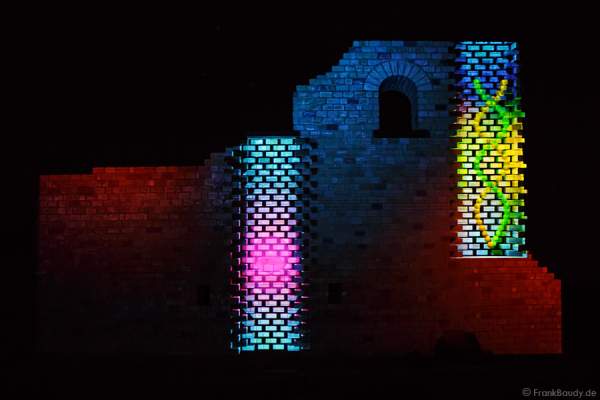 Videoanimation an der Römervilla Weilberg bei der Weinbergnacht in Bad Dürkheim 2015