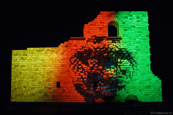 Videoanimation an der Römervilla Weilberg bei der Weinbergnacht in Bad Dürkheim 2015