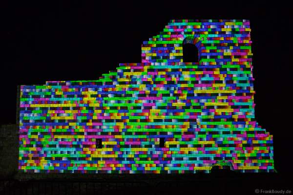 Videoanimation an der Römervilla Weilberg bei der Weinbergnacht in Bad Dürkheim 2015