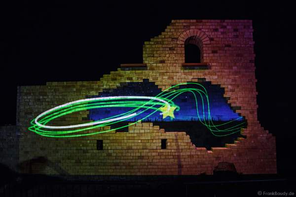 Videoanimation an der Römervilla Weilberg bei der Weinbergnacht in Bad Dürkheim 2015