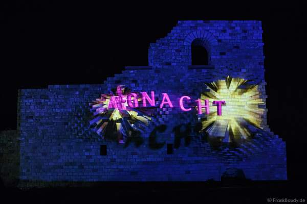 Videoanimation an der Römervilla Weilberg bei der Weinbergnacht in Bad Dürkheim 2015