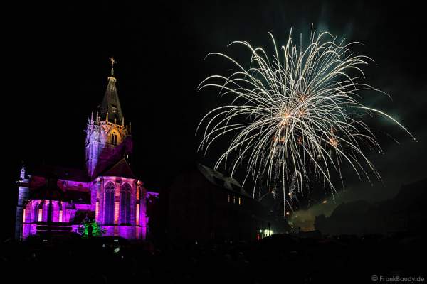 Feuerwerk (Feu d'artifice) beim Pfingstfest (Les Fêtes de Pentecôte) in Weißenburg (Wissembourg) 2015