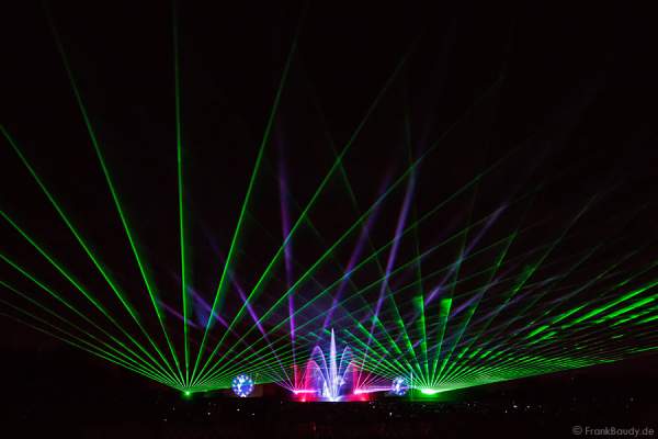 Wasserspiele und Laser bei Aquatique Show ALSACE - 70 Jahre Frieden - Art et Lumière, Furdenheim 2015