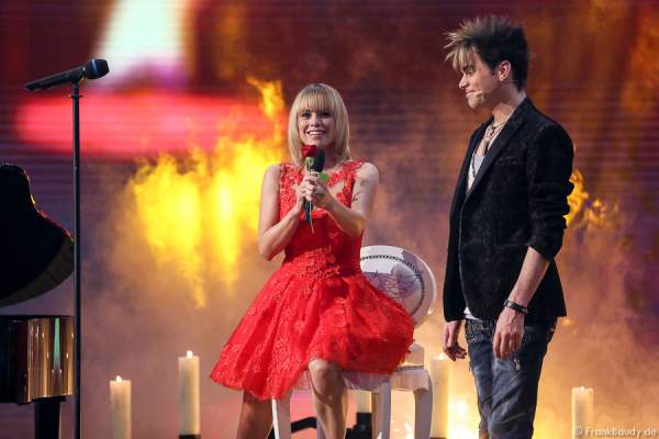 Francine Jordi mit den Ehrlich Brothers bei der Stadlshow 2015 in Offenburg