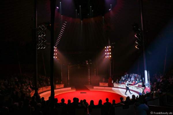 Flötenmann Gabor Vosteen bei Salto Vitale des Circus Roncalli in Mainz 2015