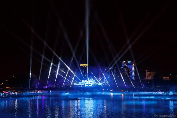 Mega-Lichtshow bei 25 Jahre Tag der Deutschen Einheit in Frankfurt 2015