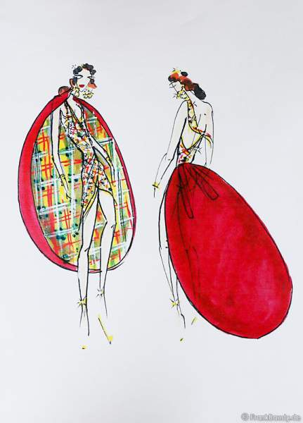 Skizzen der Kostüme für die Show BELIEVE von Holiday on Ice