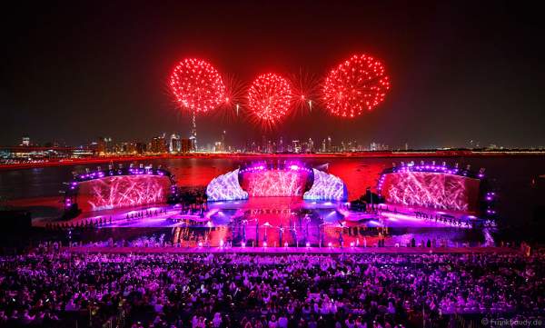 A stunning show with fireworks for the the 44th UAE National Day, Spirit of the Union, at Dubai Design District Waterfront 2015