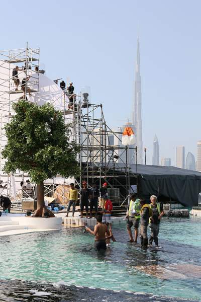 Construction and preparations for the celebration of the 44th UAE National Day 2015 in Dubai Design District