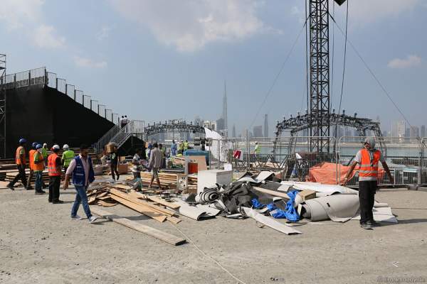 Construction and preparations for the celebration of the 44th UAE National Day 2015 in Dubai Design District