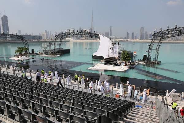 Construction and preparations for the celebration of the 44th UAE National Day 2015 in Dubai Design District