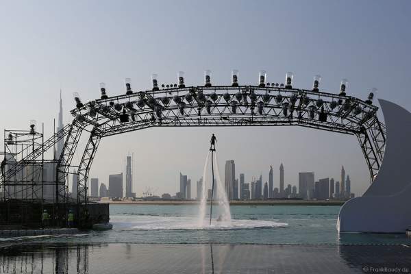 Flyboarder at the Rehearsals for the 44th UAE National Day 2015 in Dubai Design District