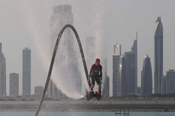 Flyboarder at the Rehearsals for the 44th UAE National Day 2015 in Dubai Design District