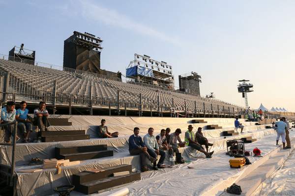 Construction and preparations for the celebration of the 44th UAE National Day 2015 in Dubai Design District