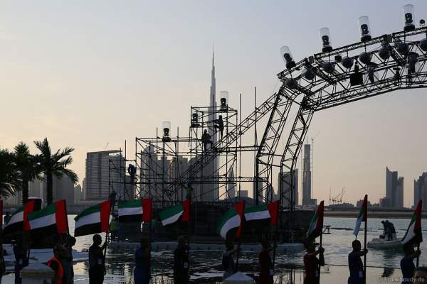 Construction and preparations for the celebration of the 44th UAE National Day 2015 in Dubai Design District