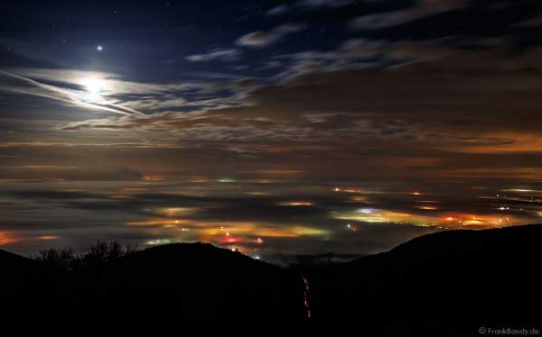 Silvesterfeuerwerk 2015-2016 in der Rheinebene vom Kalmithaus gesehen