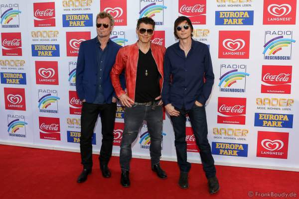 Magne Furuholmen, Morten Harket und Pal Waaktaar-Savoy von a-ha beim Radio Regenbogen Award 2016 am 22. April 2016 im Europa-Park in Rust