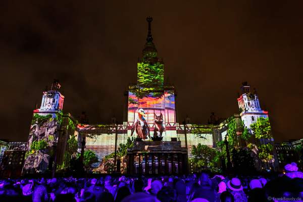 Eröffnungsfeier von Circle of Light 2016 in Moskau mit der 3D Video Mapping Show Boundless MSU
