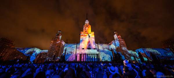 Eröffnungsfeier von Circle of Light 2016 in Moskau mit der 3D Video Mapping Show Boundless MSU