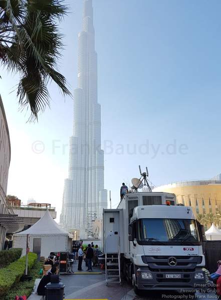 Media point for the Fireworks at the Burj Khalifa - New Year’s Eve gala show 2016-2017 Downtown Dubai