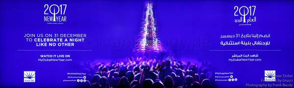 Announcement of the Fireworks at the Burj Khalifa - New Year’s Eve gala show 2016-2017 Downtown Dubai