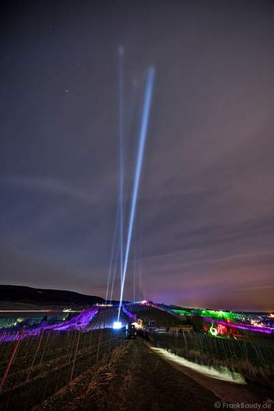 Leuchtende Weinbergnacht 2017 mit Himmelsstrahler (Skybeamer) in Bad Dürkheim