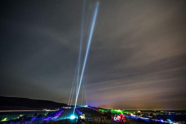 Leuchtende Weinbergnacht 2017 mit Himmelsstrahler (Skybeamer) in Bad Dürkheim