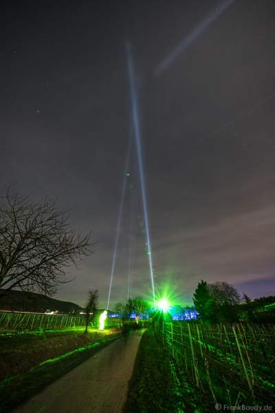 Leuchtende Weinbergnacht 2017 mit Laser und Himmelsstrahler (Skybeamer) in Bad Dürkheim