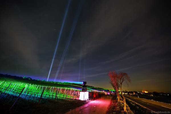 Leuchtende Weinbergnacht 2017 mit Himmelsstrahler (Skybeamer) in Bad Dürkheim