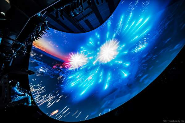 Innenaufnahmen und Filmbilder des größten Flying Theater Europas VOLETARIUM bei der Einweihung am 1. Juni 2017 im Europa-Park