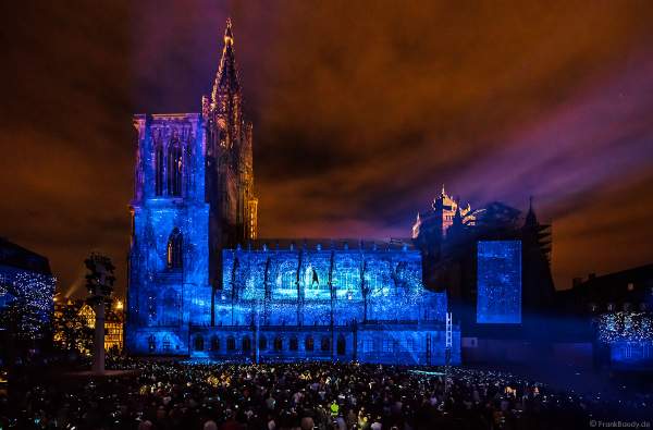 Lichtshow am Straßburger Münster beim Sommerfestival 2017 - Liebfrauenmünster - Cathédrale Notre-Dame
