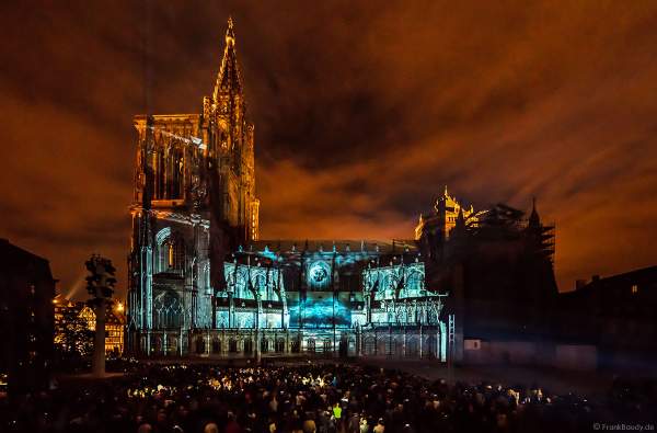 Lichtshow am Straßburger Münster beim Sommerfestival 2017 - Liebfrauenmünster - Cathédrale Notre-Dame